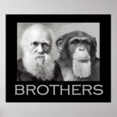 Portret van Charles Darwin en Ape Poster (Voorkant)