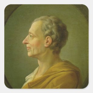 Portret van Charles de Montesquieu Vierkante Sticker