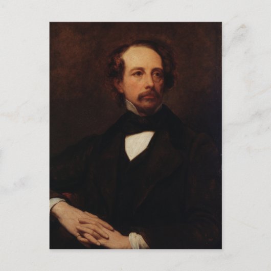 Portret van Charles Dickens 1855 Briefkaart (Voorkant)