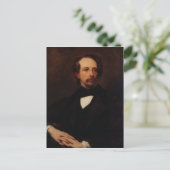 Portret van Charles Dickens 1855 Briefkaart (Staand voorkant)