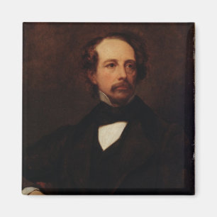 Portret van Charles Dickens 1855 Magneet