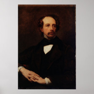 Portret van Charles Dickens 1855 Poster