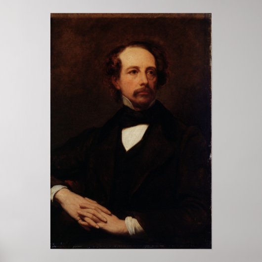 Portret van Charles Dickens 1855 Poster (Voorkant)
