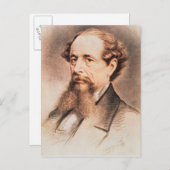 Portret van Charles Dickens, 1869 Briefkaart (Voorkant / Achterkant)