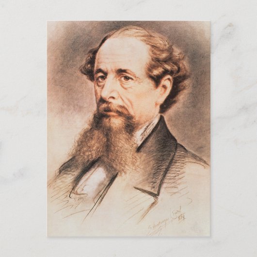 Portret van Charles Dickens, 1869 Briefkaart (Voorkant)