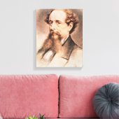 Portret van Charles Dickens, 1869 Canvas Afdruk (Insitu (Woonkamer))