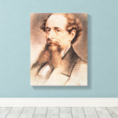 Portret van Charles Dickens, 1869 Canvas Afdruk (Insitu (Houten vloer))