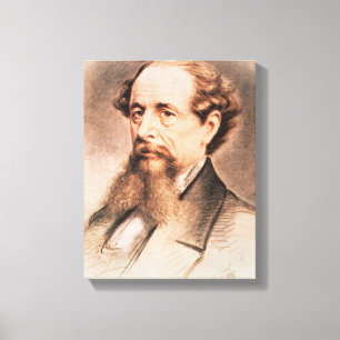 Portret van Charles Dickens, 1869 Canvas Afdruk