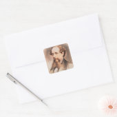 Portret van Charles Dickens, 1869 Vierkante Sticker (Envelop)