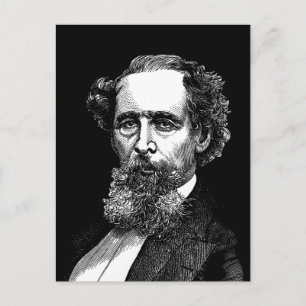 Portret van Charles Dickens Briefkaart