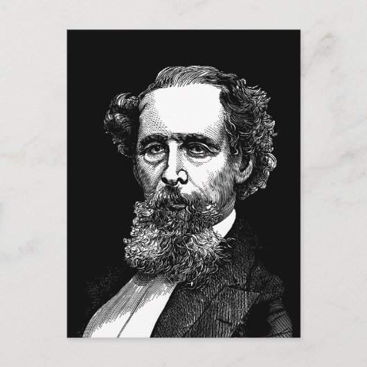 Portret van Charles Dickens Briefkaart (Voorkant)