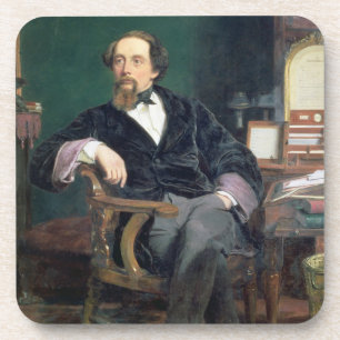 Portret van Charles Dickens (olie op canvas) Drankjes Onderzetter