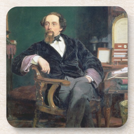 Portret van Charles Dickens (olie op canvas) Drankjes Onderzetter (Voorkant)