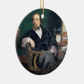 Portret van Charles Dickens (olie op canvas) Keramisch Ornament (Rechts)