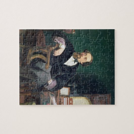 Portret van Charles Dickens (olie op canvas) Legpuzzel (Horizontaal)