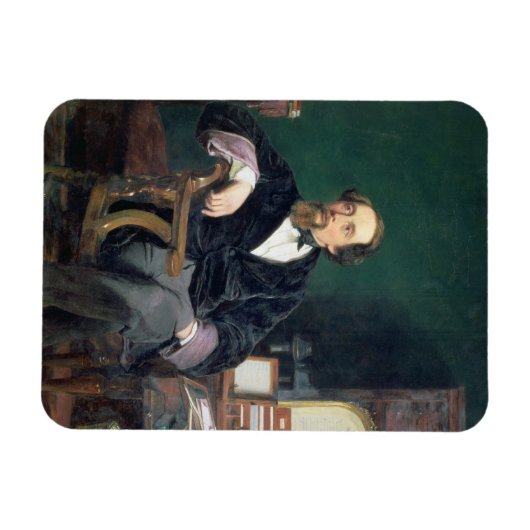 Portret van Charles Dickens (olie op canvas) Magneet (Horizontaal)