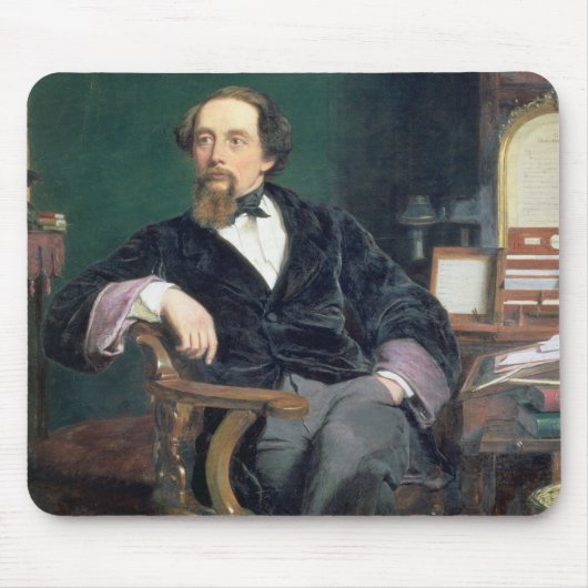 Portret van Charles Dickens (olie op canvas) Muismat (Voorkant)