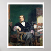 Portret van Charles Dickens (olie op canvas) Poster (Voorkant)
