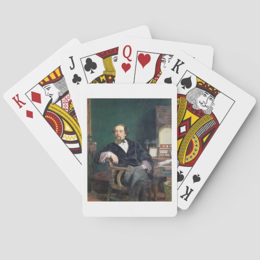 Portret van Charles Dickens (olie op canvas) Speelkaarten (Achterkant)