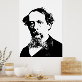 Portret van Charles Dickens Poster (Keuken)