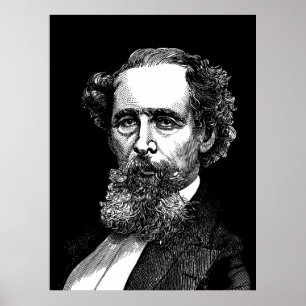 Portret van Charles Dickens Poster