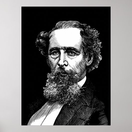 Portret van Charles Dickens Poster (Voorkant)