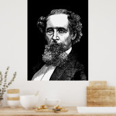 Portret van Charles Dickens Poster (Keuken)