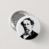 Portret van Charles Dickens Ronde Button 3,2 Cm (Voorkant /achterkant)
