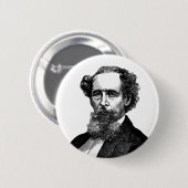 Portret van Charles Dickens Ronde Button 5,7 Cm (Voorkant /achterkant)