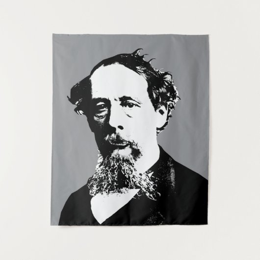 Portret van Charles Dickens Wandkleed (Voorkant)