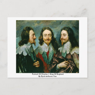 Portret van Charles I, koning van Engeland Briefkaart