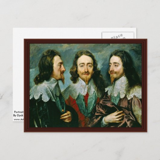 Portret van Charles I, koning van Engeland Briefkaart (Voorkant / Achterkant)
