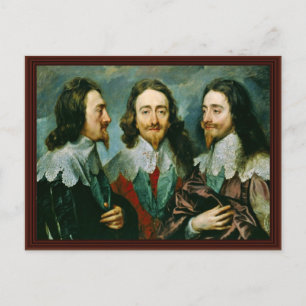 Portret van Charles I, koning van Engeland Briefkaart