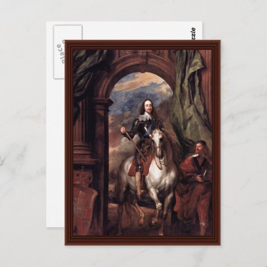 Portret van Charles I, koning van Engeland Briefkaart (Voorkant / Achterkant)