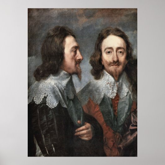 Portret van Charles I, van Van Dyck Poster (Voorkant)