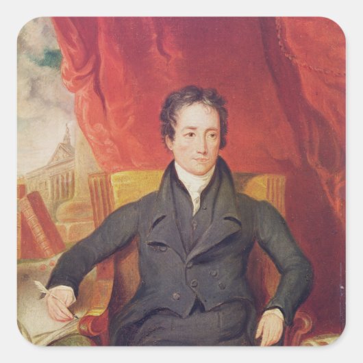 Portret van Charles Lamb 1826 Vierkante Sticker (Voorkant)
