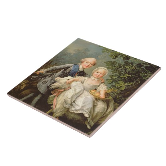 Portret van Charles Philippe van Frankrijk (1757-1 Tegeltje (Zijkant)