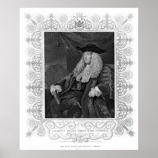 Portret van Charles Pratt, 1st Earl Camden Poster (Voorkant)