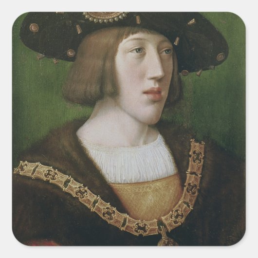 Portret van Charles V 1516 Vierkante Sticker (Voorkant)