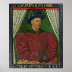 Portret van Charles VII, c.1445-50 Poster