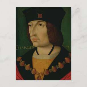 Portret van Charles VIII King of France Briefkaart