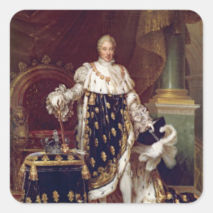 Portret van Charles X in Coronation Robes, 1827 Vierkante Sticker