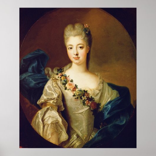 Portret van Charlotte Aglae van Orleans, 1720's Poster (Voorkant)