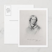 Portret van Charlotte Bronte, door Leurder a wordt Briefkaart (Voorkant / Achterkant)