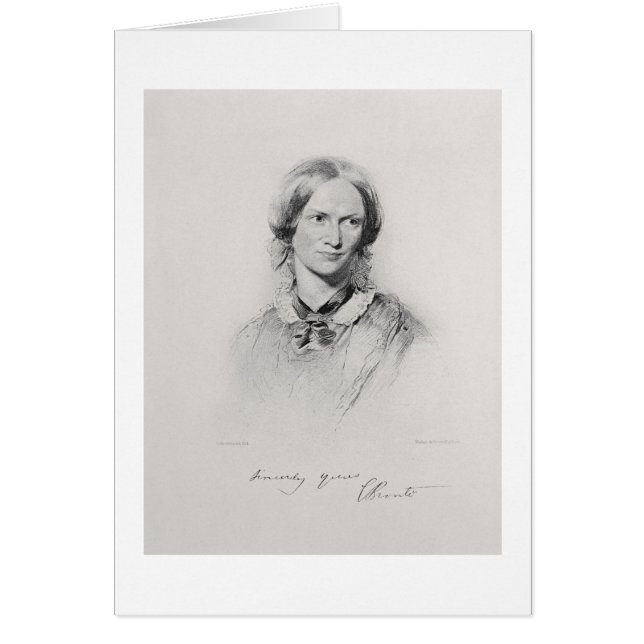 Portret van Charlotte Bronte, gegraveerd door Walk (Voorkant)