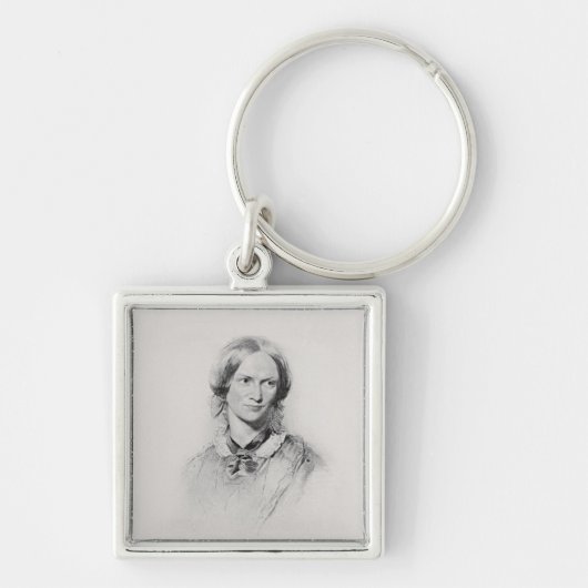 Portret van Charlotte Bronte, gegraveerd door Walk Sleutelhanger (Voorkant)