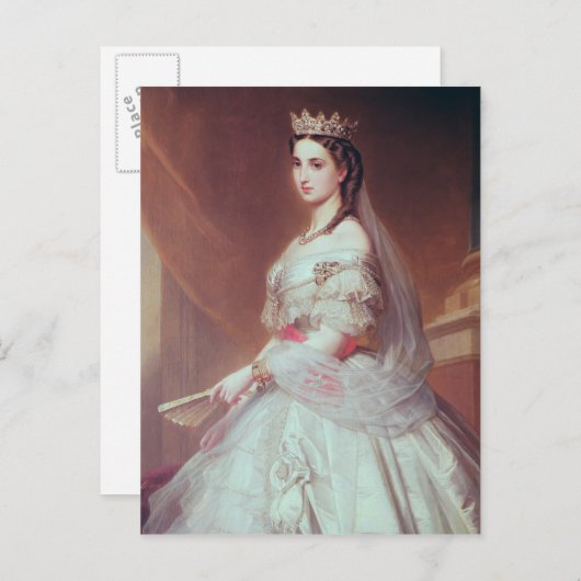 Portret van Charlotte van Saxe-Cobourg-Gotha Briefkaart (Voorkant / Achterkant)