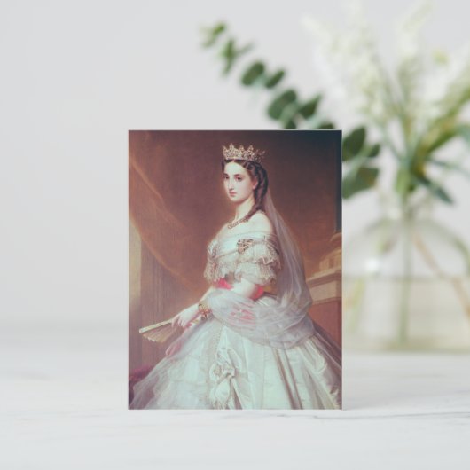 Portret van Charlotte van Saxe-Cobourg-Gotha Briefkaart (Staand voorkant)