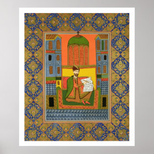 Portret van Chota Rustaveli (c.1172-c.1216) na Poster