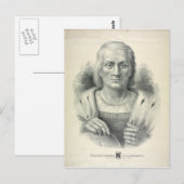  portret van Christoffel Columbus Briefkaart (Voorkant / Achterkant)